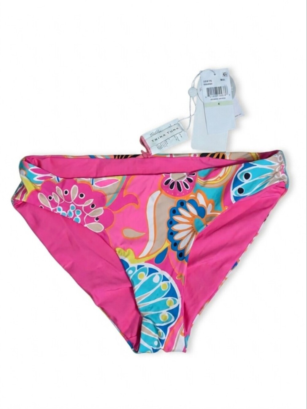 NWT Trina Turk Venus Reversible Hipster Bikini Bottoms Size 4 Multicolor Floral